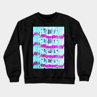 Hong Kong Apartment Building Brualism Glitch Art Crewneck Sweatshirt